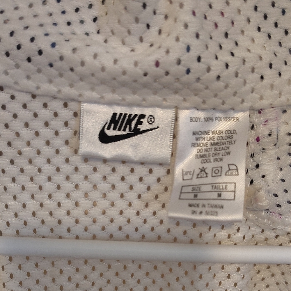 Nike White Mesh Pullover Jacket With Multicolor P… - image 2